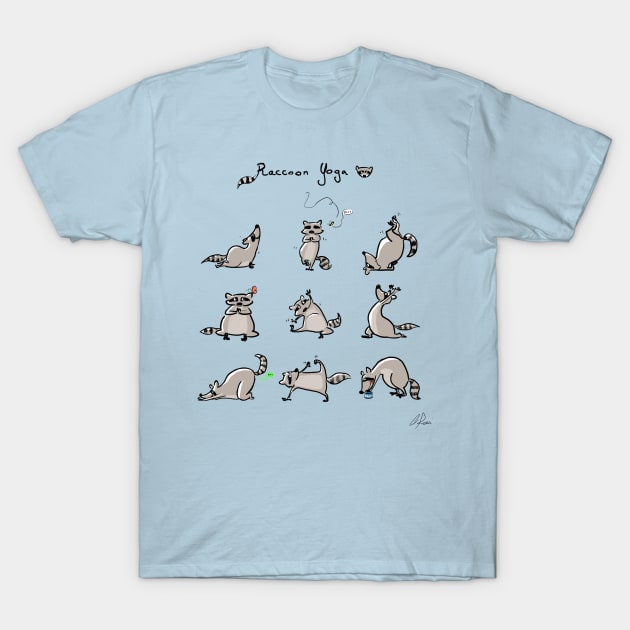 Raccoon Yoga T-Shirt by RedFoxBoutique